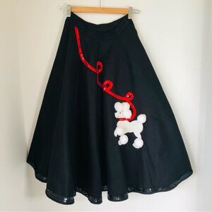 Vintage Homemade Handmade Black Poodle Skirt Women’s XS or Girls M, Halloween